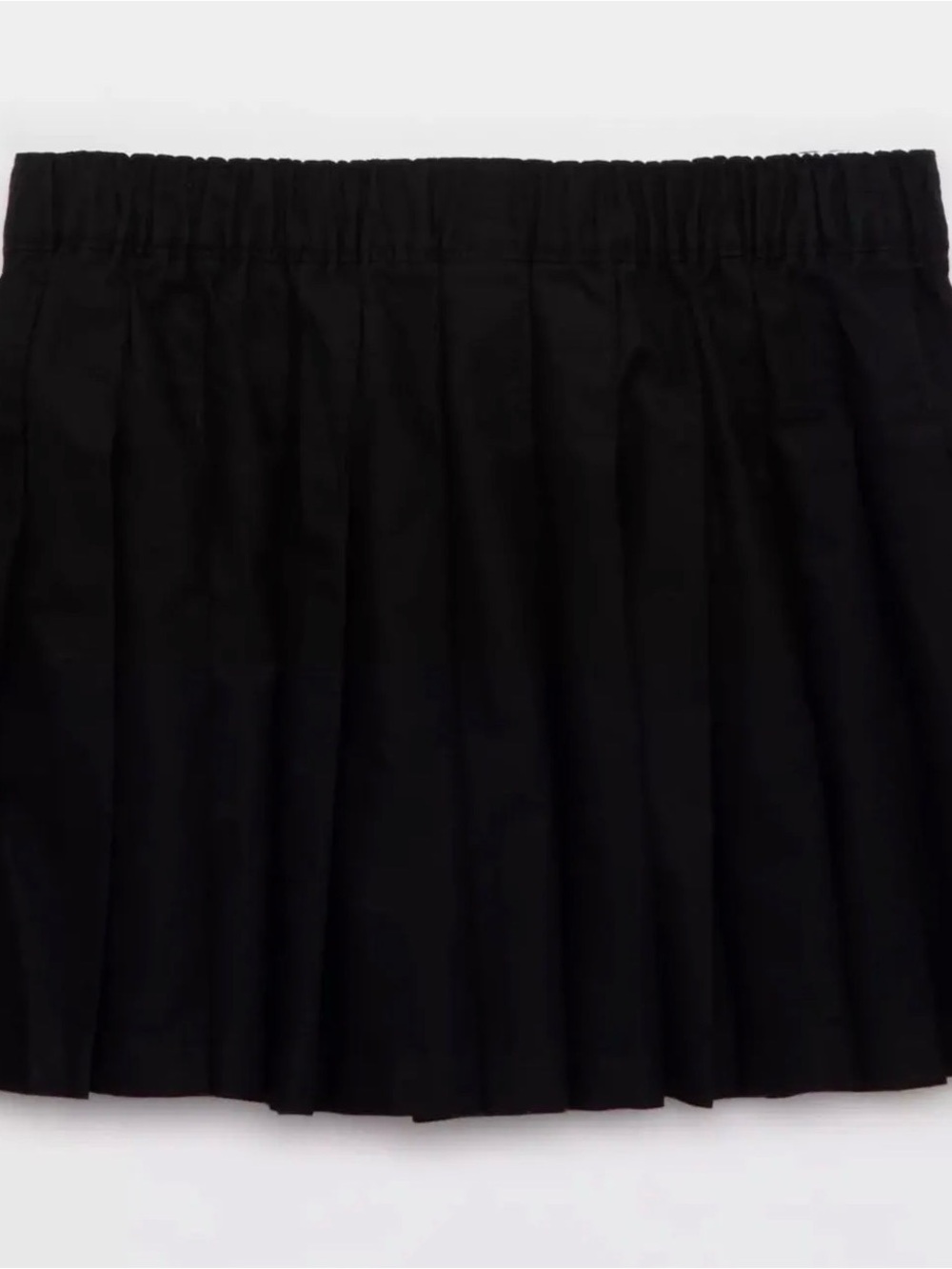 Black Button-Front Pleated Mini Skort - Picture 2 of 4